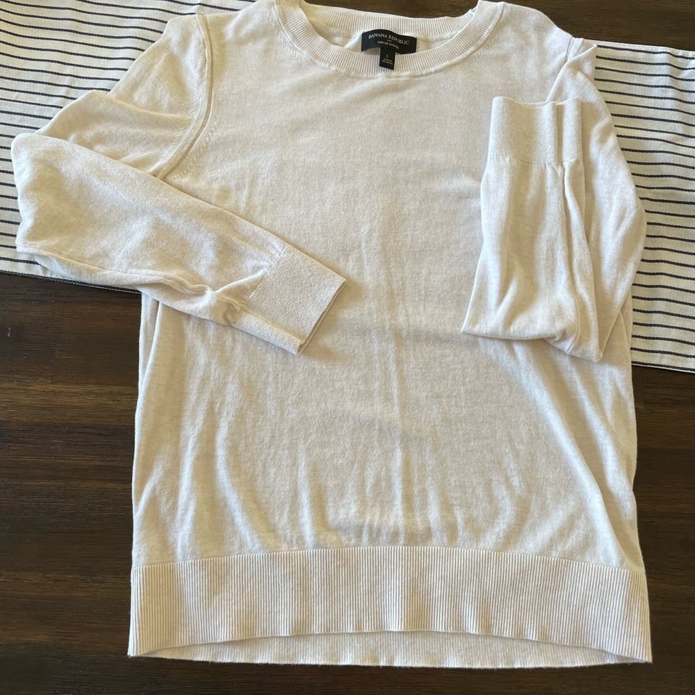 Worn once, Banana Republic light weight cream sweater.